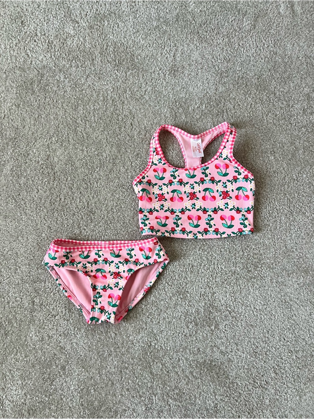 Cat & Jack Pink Floral Crop Bikini Set